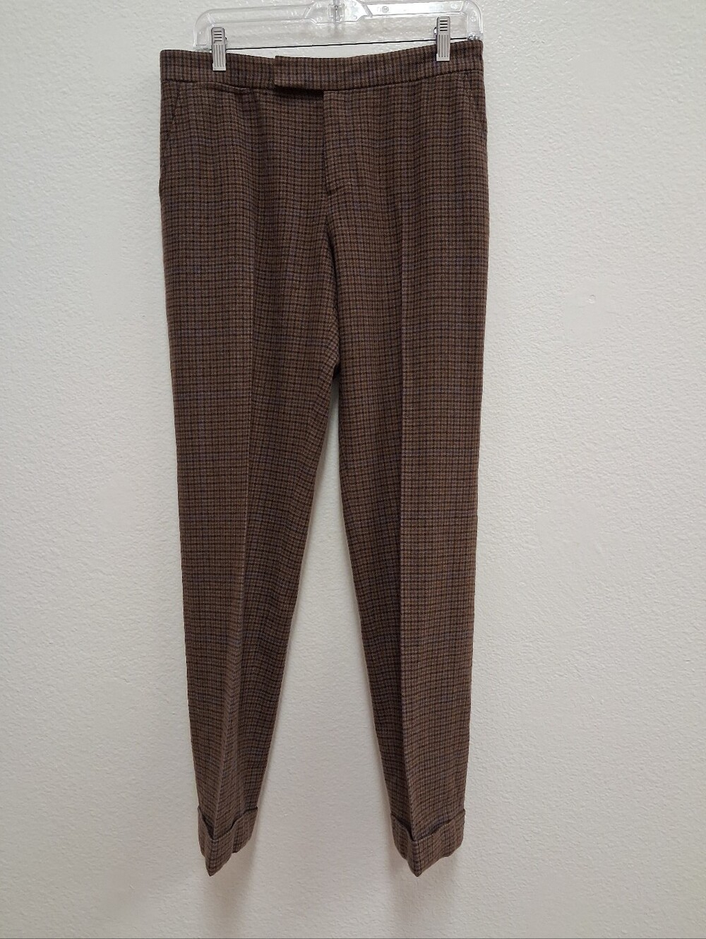 Ralph Lauren Purple Label Women's Size 8 Houndstooth 100% Cashmere Pants USA